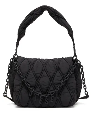 Diesel Charm-D-shoulder bag in quilted nylon