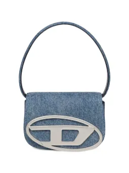 Diesel 1DR-Iconic logo-plaque denim shoulder bag