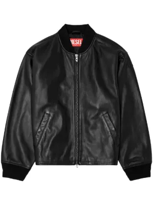 Diesel waxed-leather bomber jacket