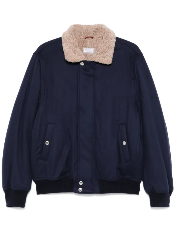 Brunello Cucinelli shearling-collar bomber jacket