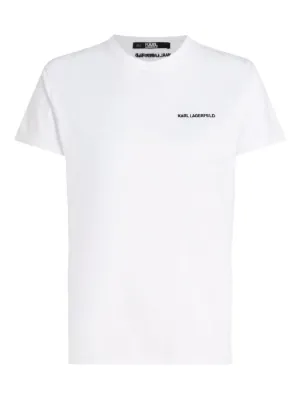 Karl Lagerfeld logo-embroidered organic-cotton T-shirt