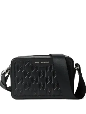 Karl Lagerfeld K/Loom leather messenger bag