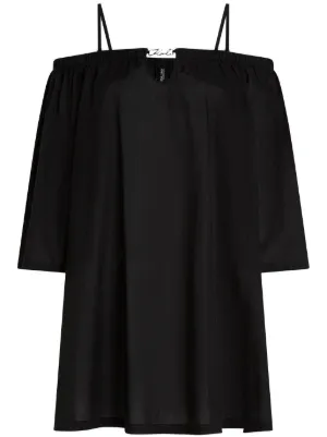 Karl Lagerfeld Signature off-shoulder sheer beach dress