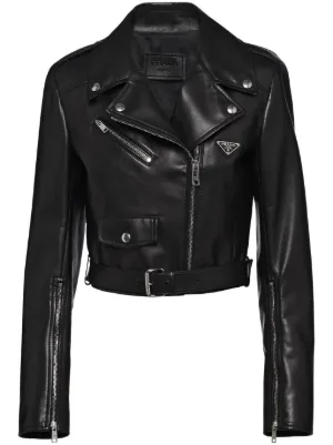 Prada nappa leather biker jacket