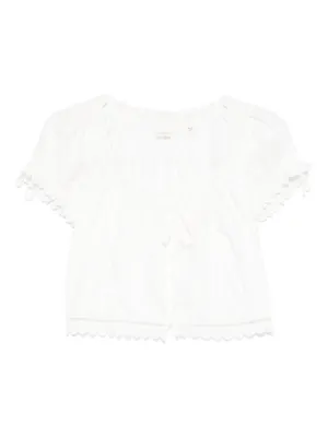 DÔEN Nera ruffled crop blouse