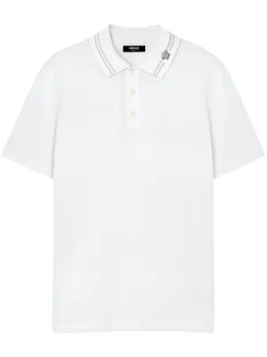Versace embroidered cotton piqué polo