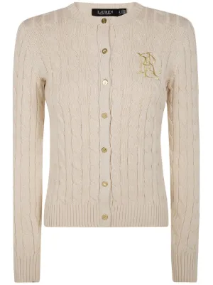 Lauren Ralph Lauren logo-embroidery cardigan