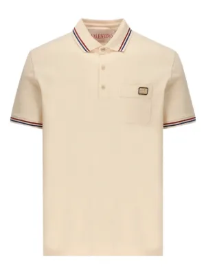 Valentino Garavani cotton piqu&eacute; polo shirt with VLogo patch