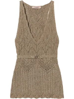 TWINSET lurex-detail top 