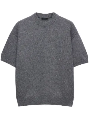 Prada short-sleeved re-cashmere sweater