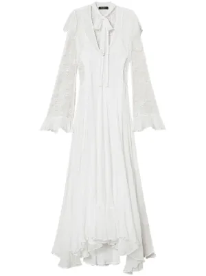 TWINSET Giglio lace and silk maxi dress