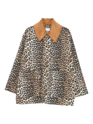 GANNI leopard-print bomber jacket