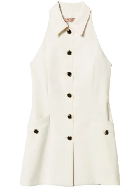 TWINSET mini buttoned fluid-cr&ecirc;pe dress