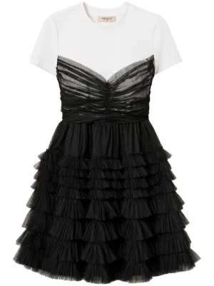 TWINSET T-shirt-detail tulle mini dress