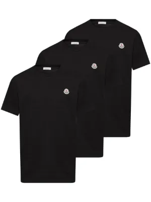 Moncler logo-patch cotton T-shirt (set of three)