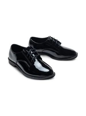 Moustache patent-finish Oxford shoes