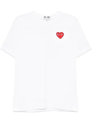 Comme Des Gar&ccedil;ons Play rhinestone-embellished embroidered T-shirt
