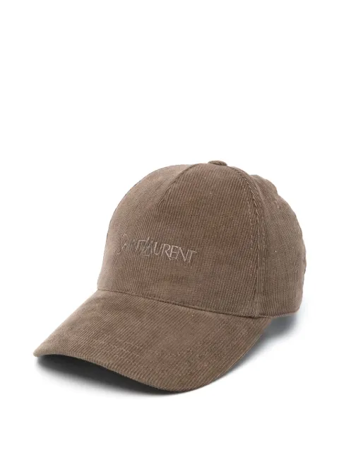Saint Laurent logo-embroidered corduroy baseball cap