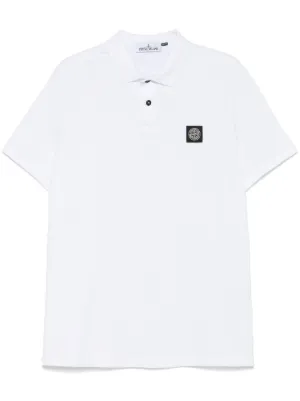 Stone Island logo-patch polo shirt