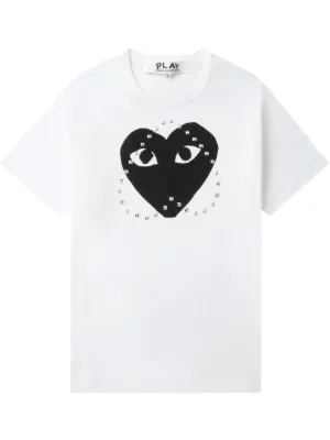 Comme Des Gar&ccedil;ons Play heart-print stud-embellished T-shirt