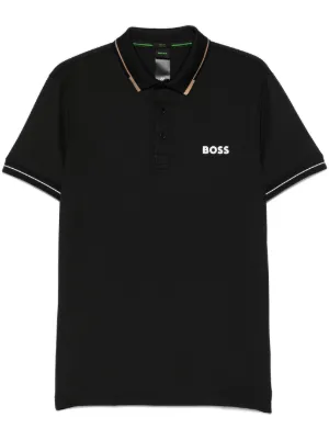 BOSS contrast-logo polo shirt in a slim fit