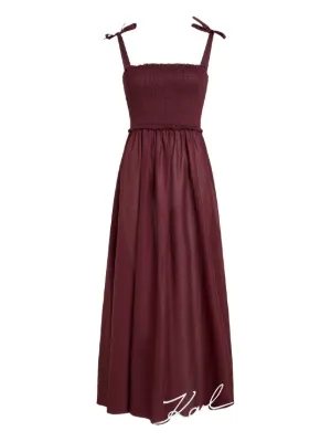 Karl Lagerfeld smocked-panel signature beach dress