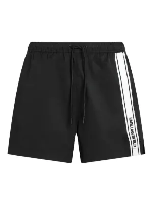 Karl Lagerfeld elongated-logo swim shorts