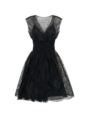 Valentino Garavani lace-overlay sequin-embellished mini dress