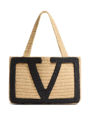Valentino Garavani medium Viva Superstar raffia tote bag