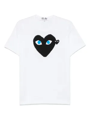Comme Des Gar&ccedil;ons Play White logo T shirt