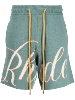 RHUDE script-logo knitted shorts