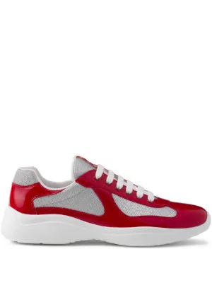 Prada patent leather and technical fabric America's cup sneakers