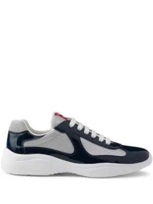 Prada patent leather and technical fabric America's cup sneakers