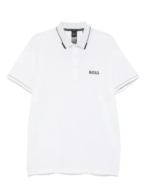 BOSS contrast-logo polo shirt in a slim fit