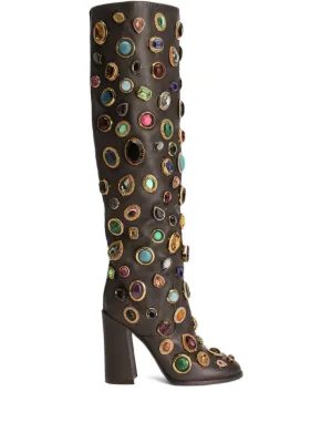 Dolce & Gabbana 105mm stone-embellished boots