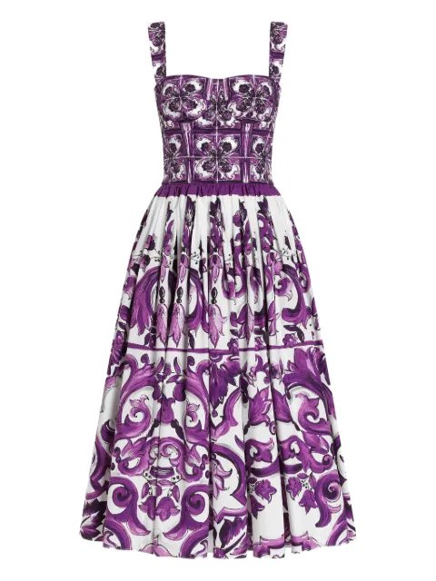 Dolce & Gabbana Majolica-print midi dress