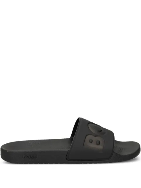 BOSS italian-made slides with large logo detail
