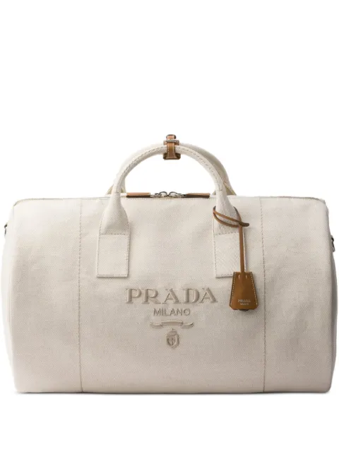 Prada linen blend duffle bag