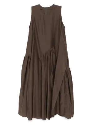 JNBY pleated asymmetric-hem dress