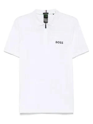 BOSS monogram-jacquard polo shirt 