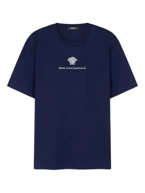 Versace embroidered cotton-jersey T-shirt