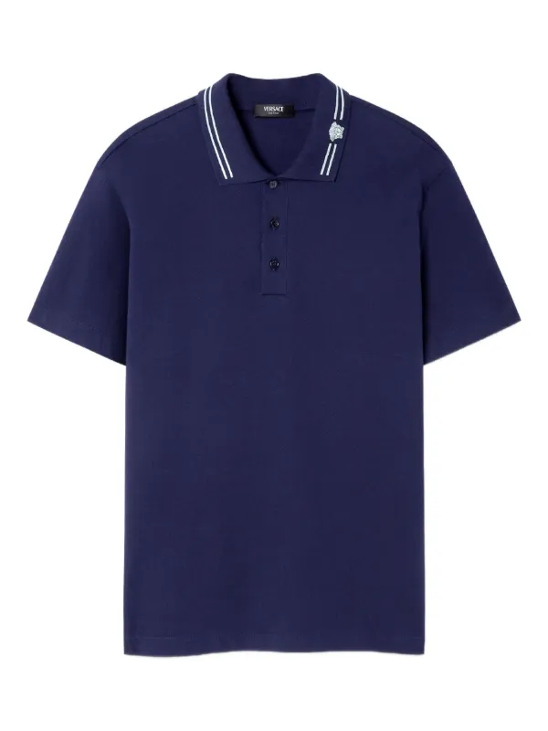 Versace embroidered cotton polo shirt