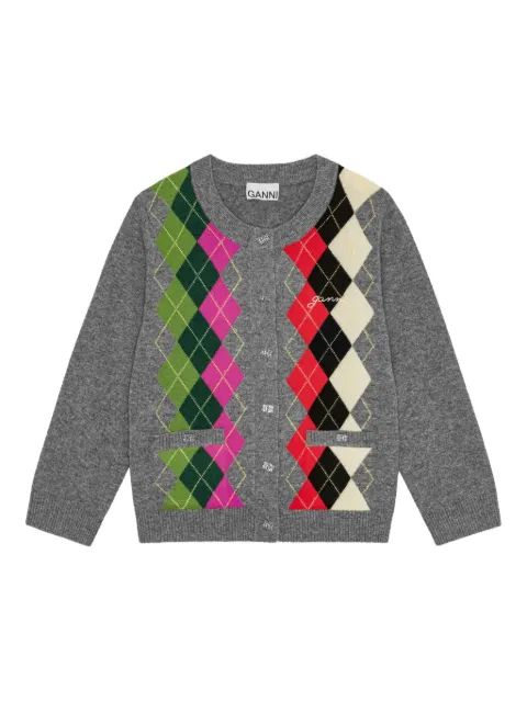 GANNI argyle-pattern cardigan 
