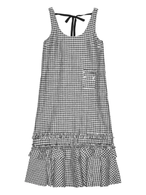 GANNI gingham-print dress