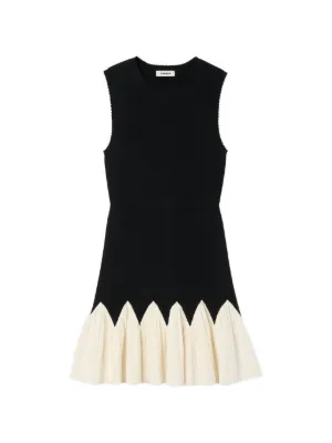 SANDRO two-tone mini knit dress