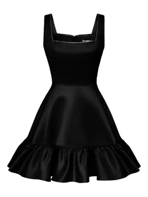 POST MERIDIEM ruffle-hem mini dress