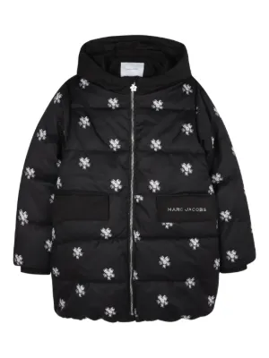 Marc Jacobs Kids floral-embroidered puffer jacket