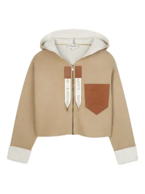 Lanvin Enfant cropped hooded cardigan