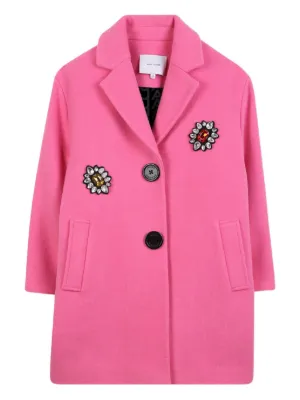 Marc Jacobs Kids embroidered buttoned coat