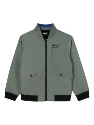 Dkny Kids logo-print bomber jacket